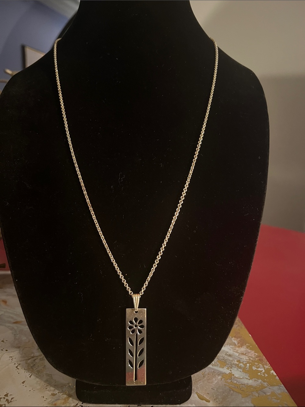 .999 Fine Silver Necklace & Floral Cutout Pendant - Picture 6 of 6